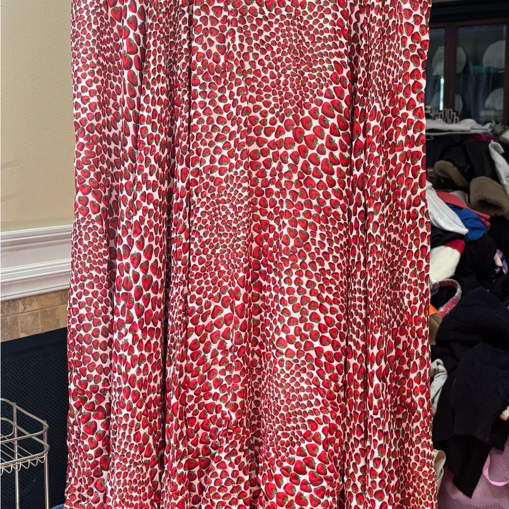 J Crew Gwyneth pleated skirt in strawberry swirl chiffon Women's Skirt